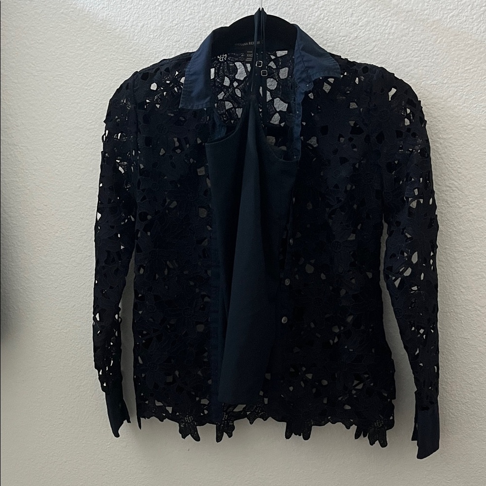 Banana Republic navy Lace Women's shirt with tank top